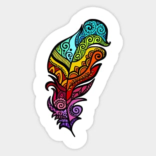 Zentangle tribal feather Sticker